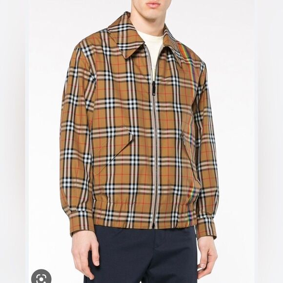 Burberry Harrington Reversible Rainbow Check Nova‎ Plaid Jacket Tan Xxs S Rare - Picture 2 of 13